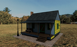 Cabin, rear-left view.