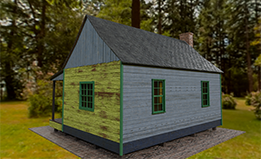 Cabin, rear-left view.